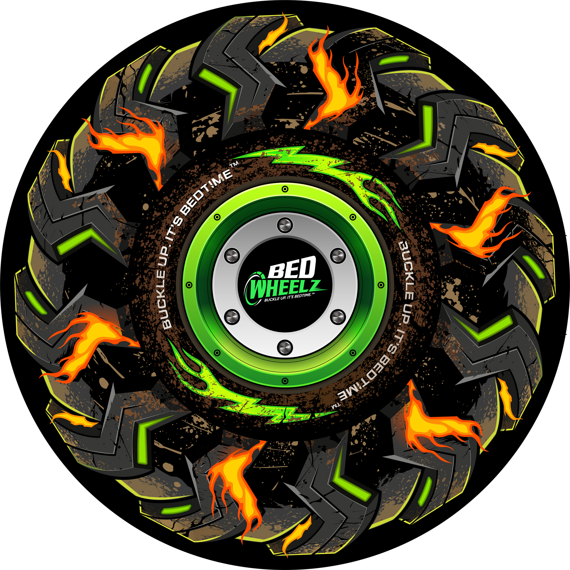 BedWheelz Monster Truck vinyl sticker on a printed backing card